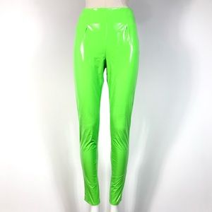 Fashion Nova Neon Green PVC Pants